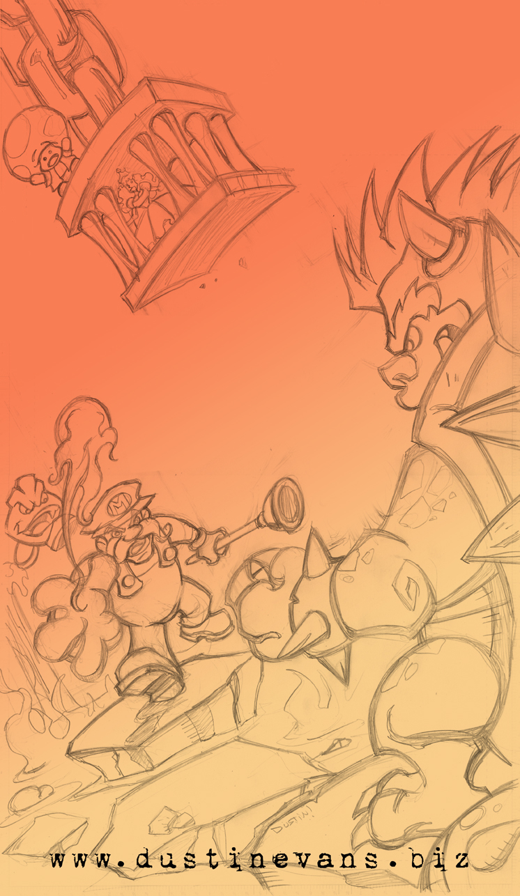 Mario versus Bowswer Pencils