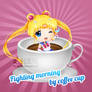 Fighting Morning By Coffee Cup
