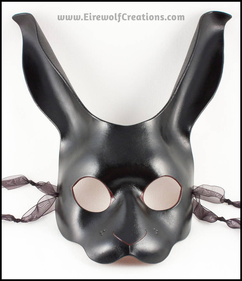 Leather Rabbit Mask Pattern Black Rabbit handmade leather mask by EirewolfCreations on DeviantArt