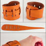 Claspless Slotted Leather Wrist Cuff Bracelet