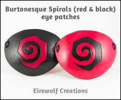 Burtonesque Spiral eye patches, black and red