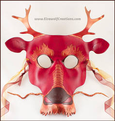 Asian Dragon mask, red and gold