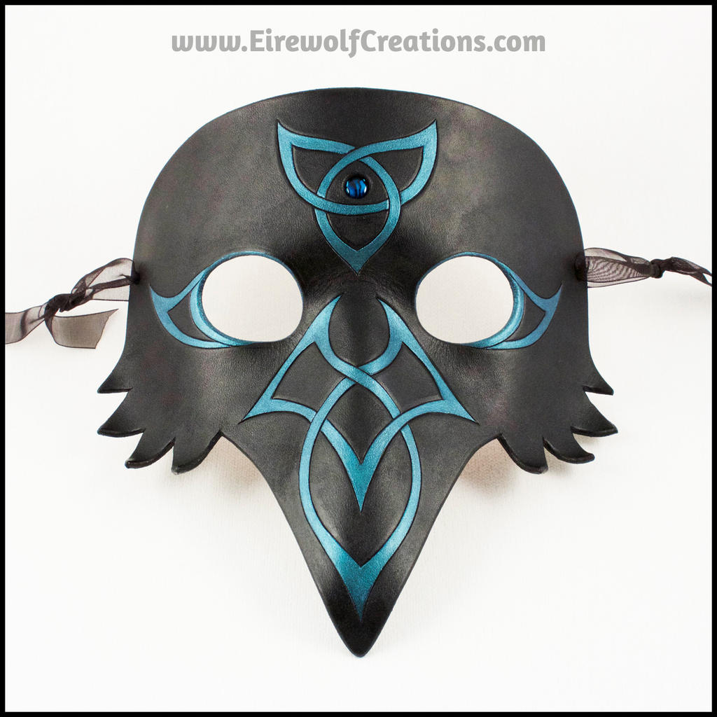 Celtic Raven handmade leather mask