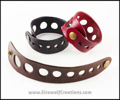 Leather Bracelet with Industrial Graduated Holes