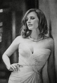 Jessica Chastain pencil drawing