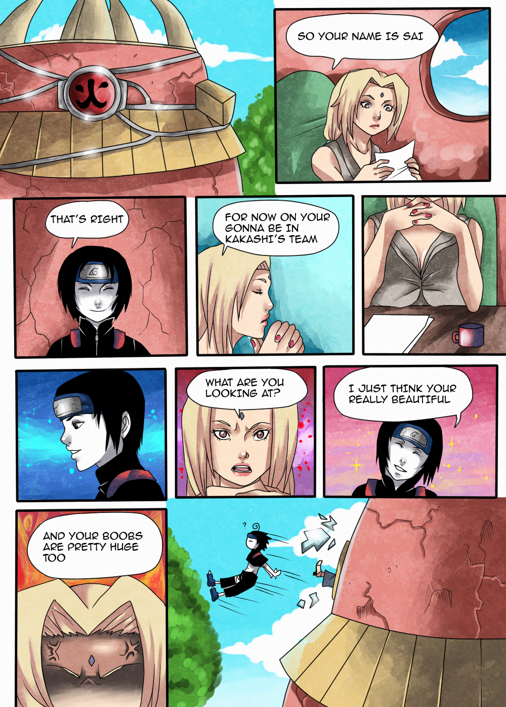 Tsunade meets Sai