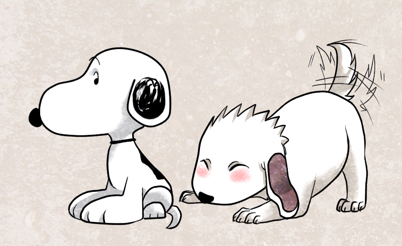 Snoopy and Akamaru