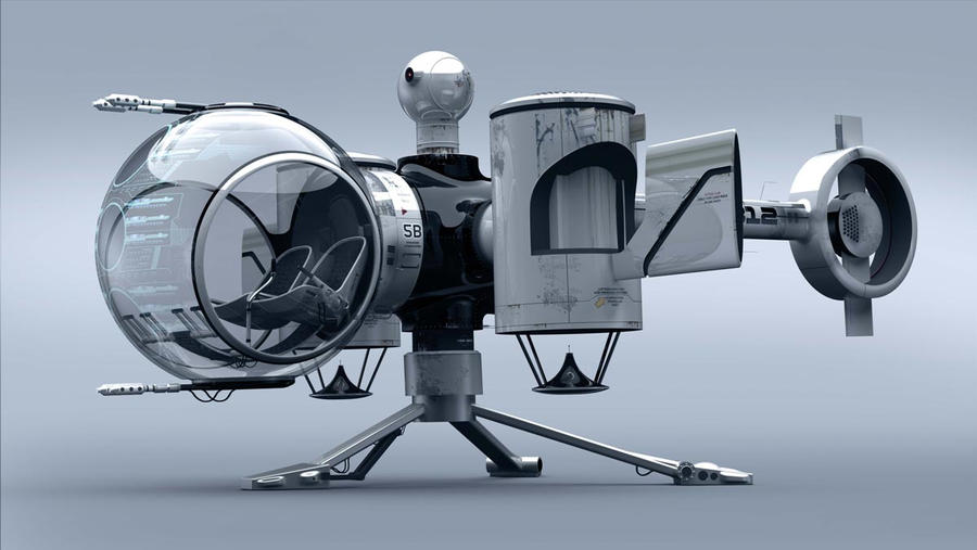 Oblivion-Movie Art 3D Flying Copter Ship