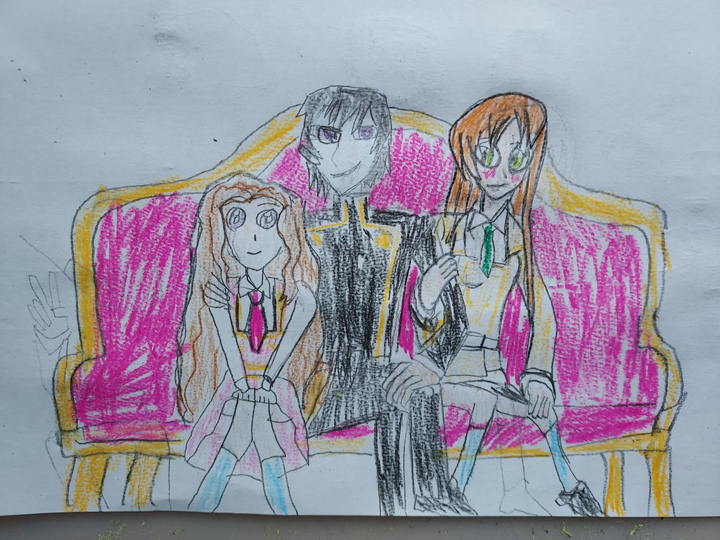 Code Geass: Lelouch with his Girls.