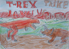 T REX VS TRIKE. JAWS VS HORNS.