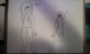 Random drawings of Angel and Nightshade. 