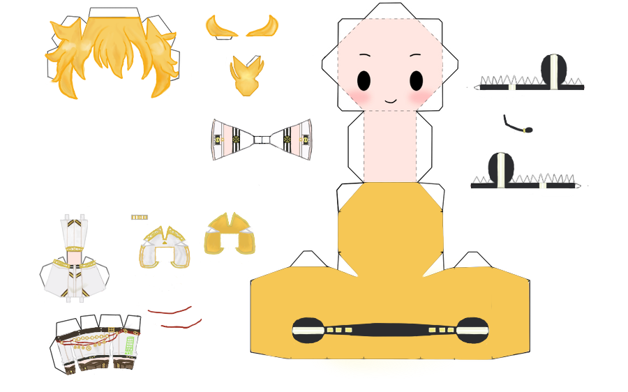 erase or zero Papercraft Len