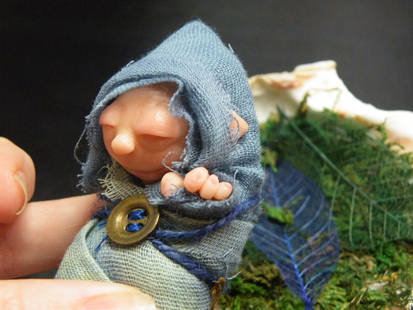 Swaddled baby elf/ Pixie/podlin