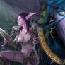 Warcraft elfe in the moonlight
