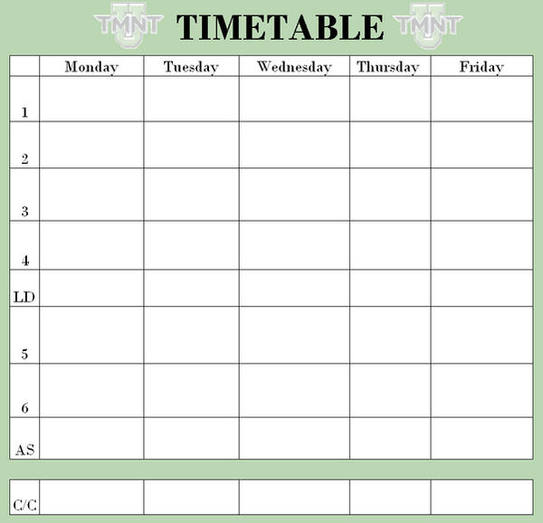 TMNT-U Timetable Base by SavirtriXLeo on DeviantArt