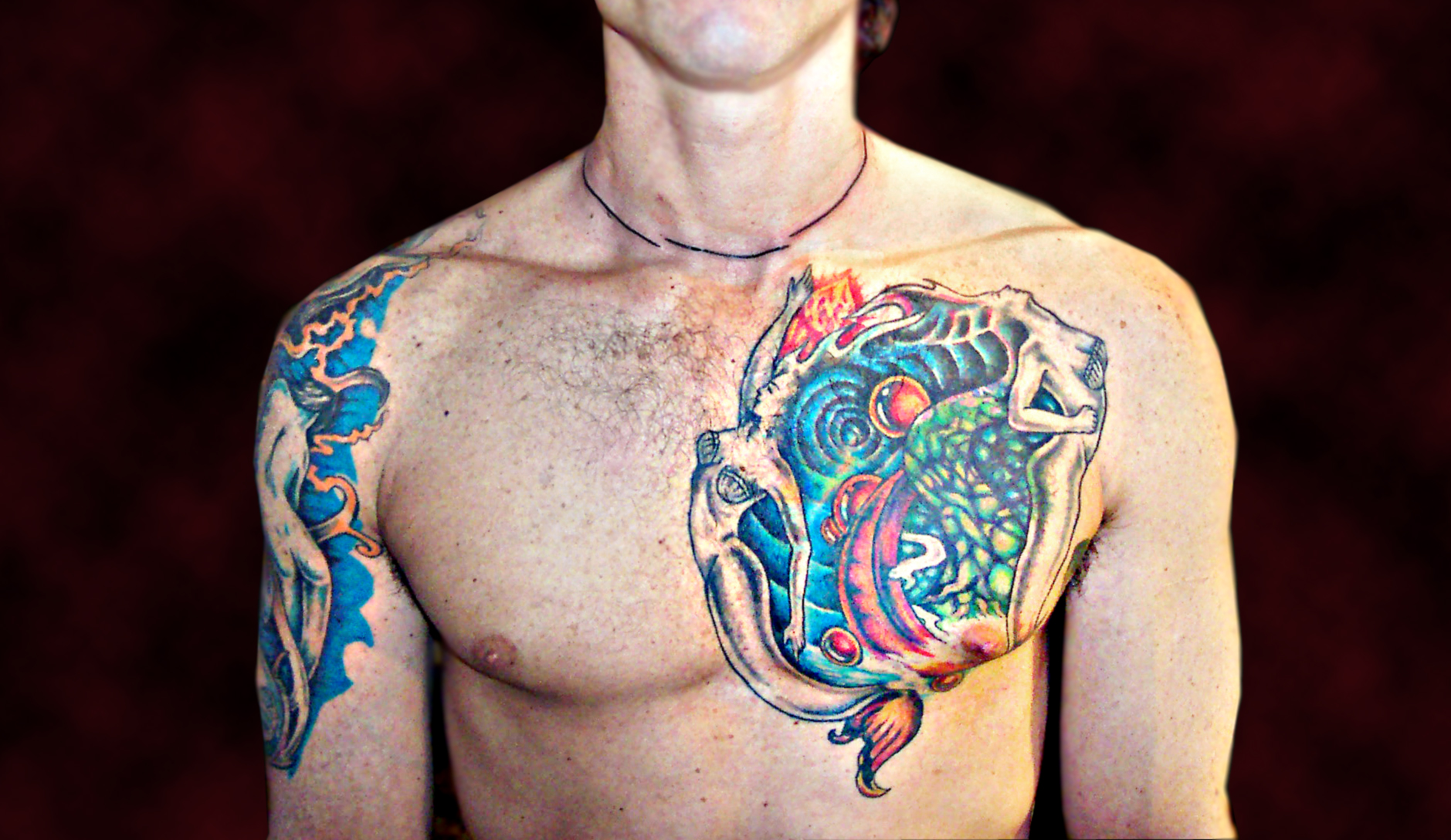 Chest Piece Tattoo Cover up