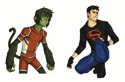 YJ Beast Boy and Superboy (rough)