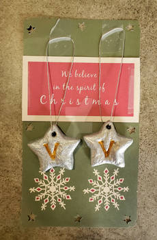 Examples of handmade ornaments and handmade card