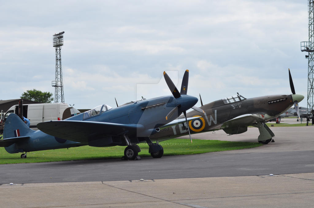 Spitfire and Hurricane at RAF Conningsby