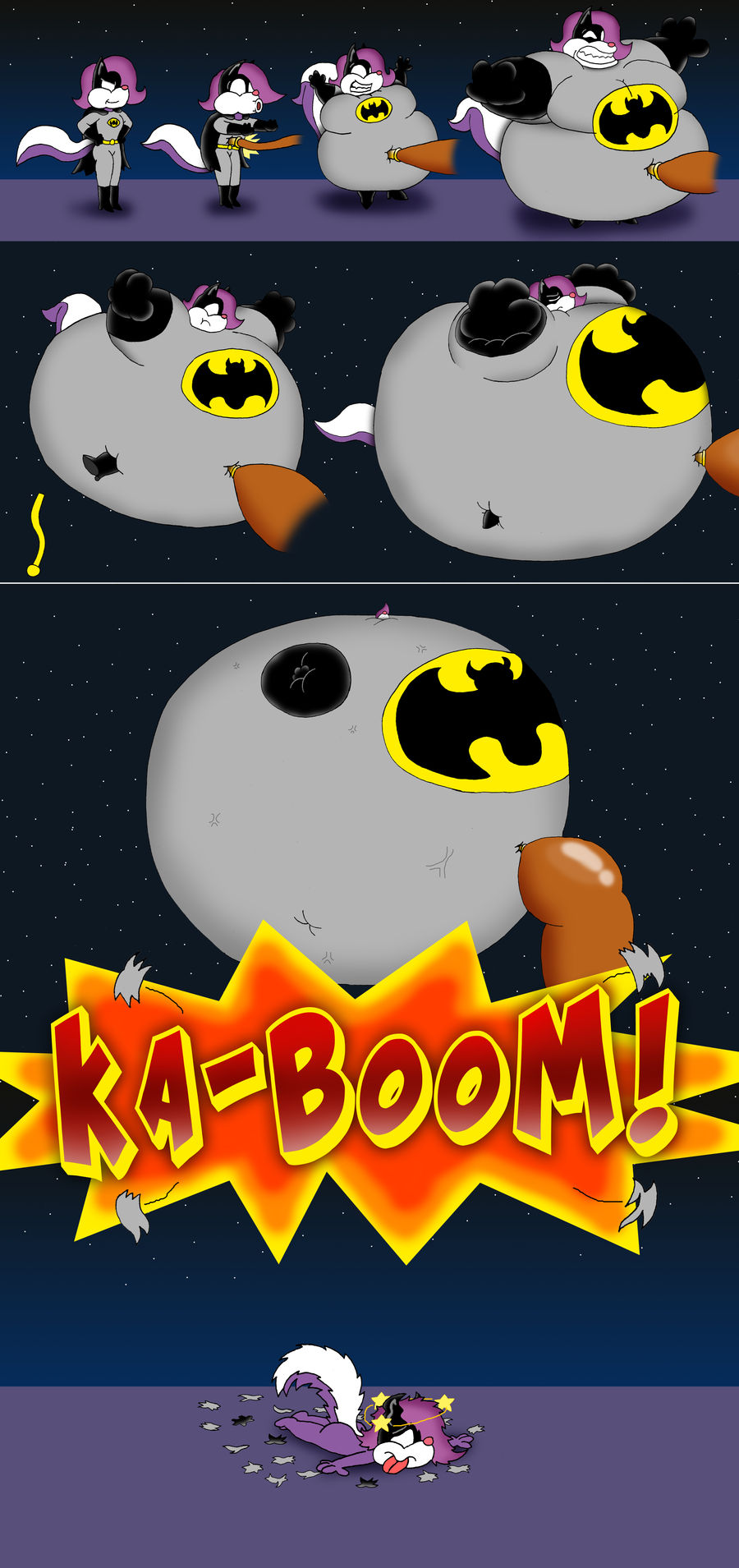 Bat Fizz Inflation Bat-Skunk's Suit Inflation Sequence by ToferTheAkita on DeviantArt