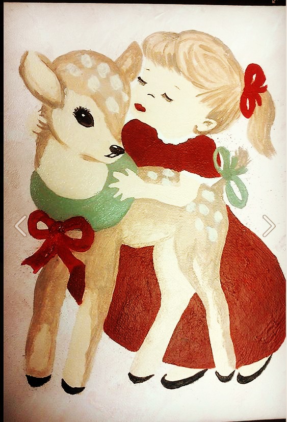 Little Girl and Her Reindeer