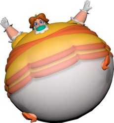 princess daisy inflation but in blender by TheFetishFeline