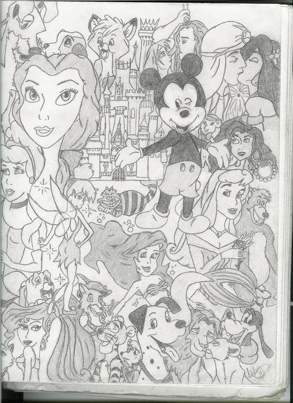 Black And White Disney Collage by lil-angel738 on DeviantArt