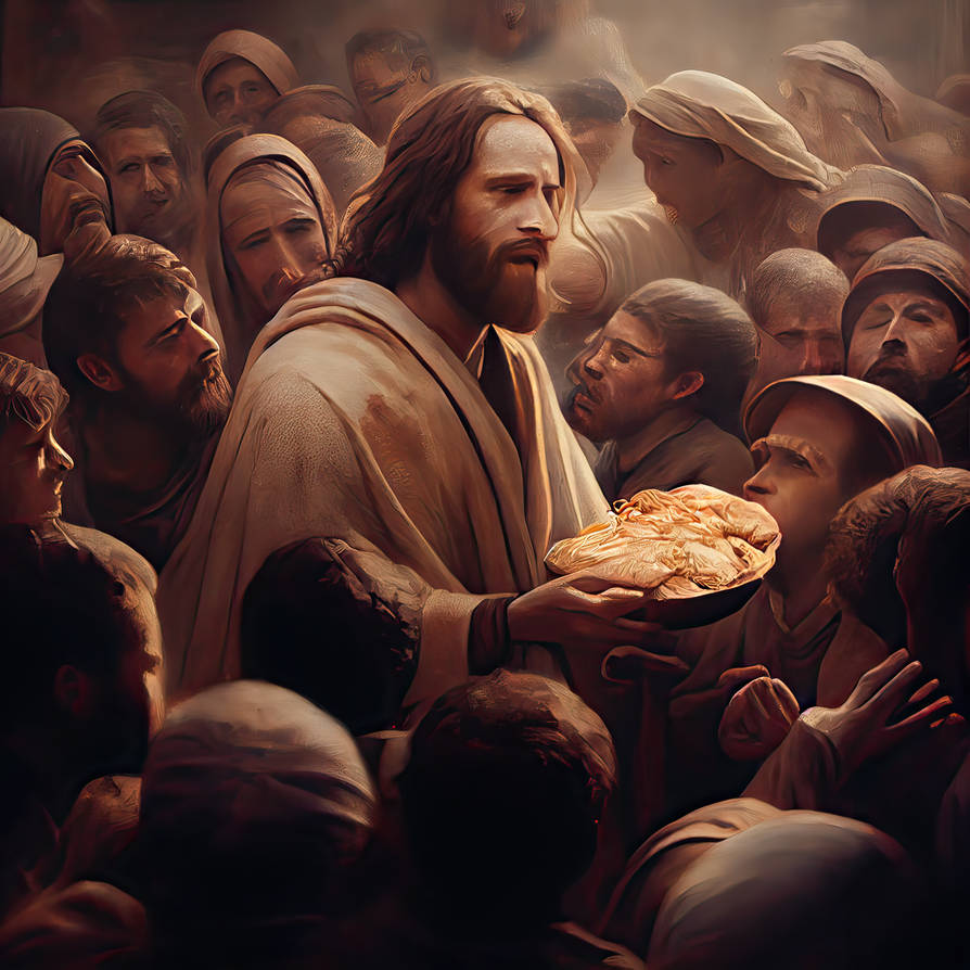 Jesus feeds the multitudes by kbrake on DeviantArt