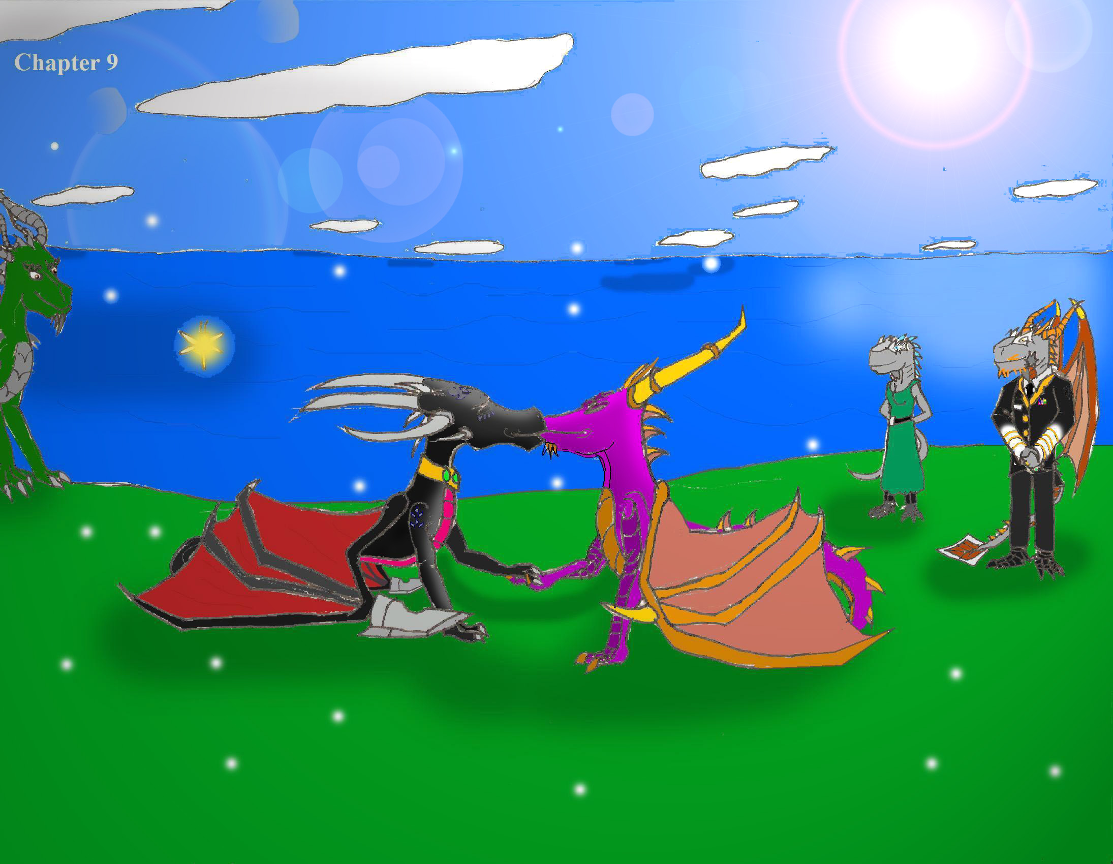 Spyro and Cynder's wedding w/ lighting and shading by Marksman104 on