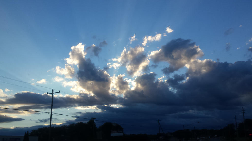 Exploding light in the clouds