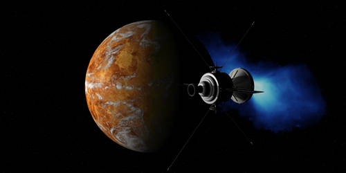Venus Probe Entering Orbit