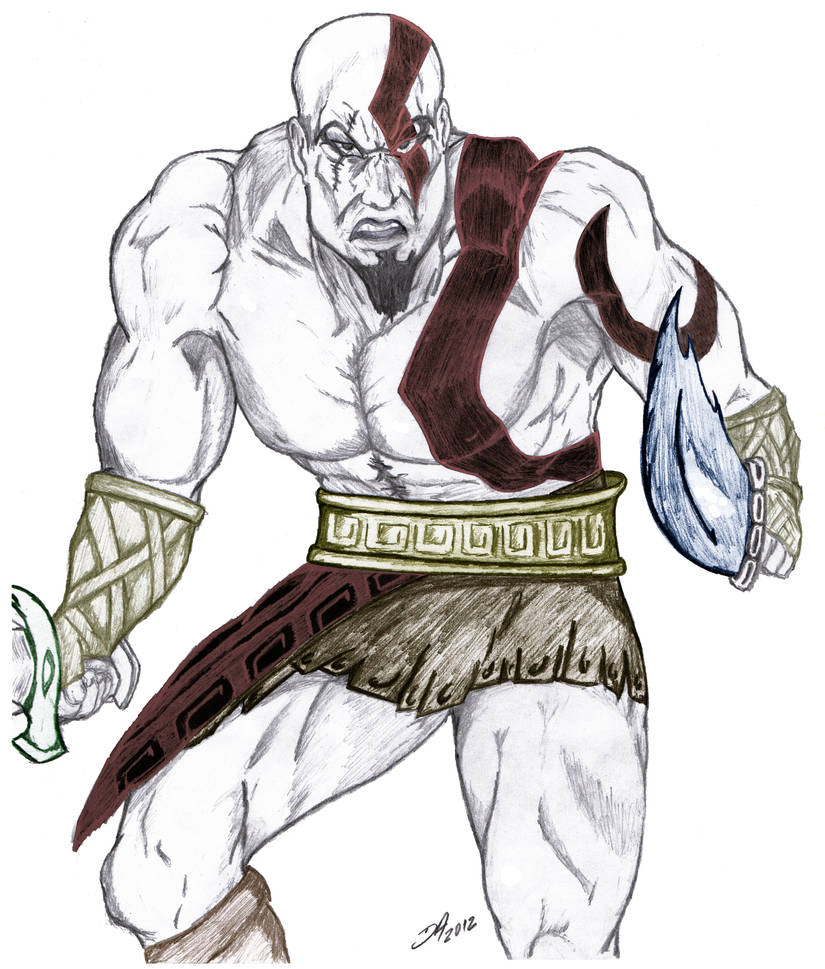 Kratos drawn in pencil by DaniAfonso on DeviantArt