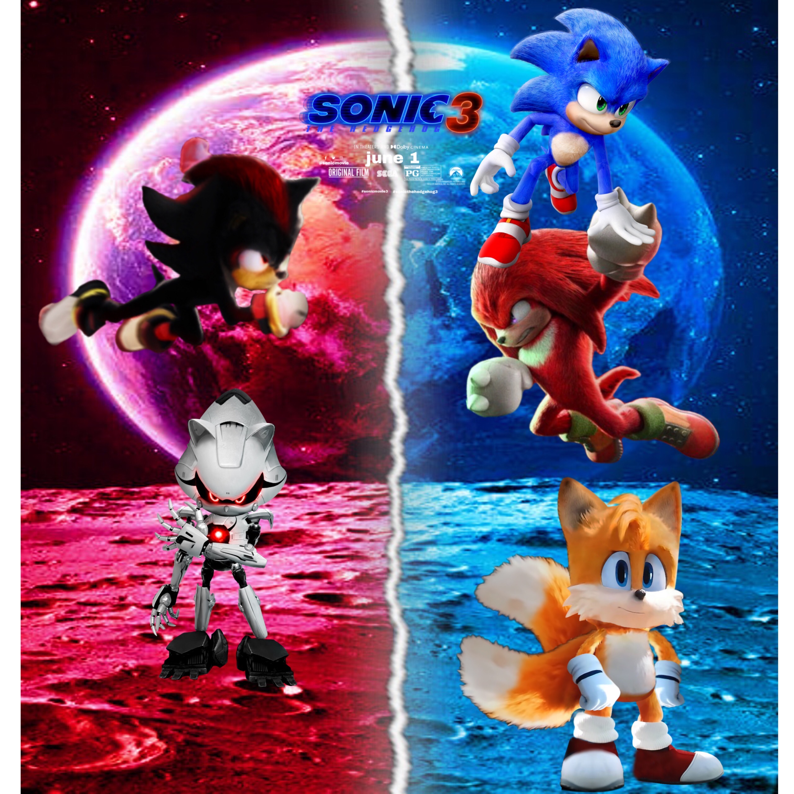 Sonic the Hedgehog 3 Movie Poster 1 Fan Made by luanweasel300 on DeviantArt