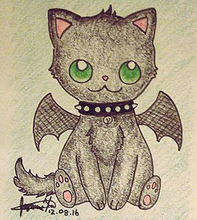 Batcat Drawing Bat Cat by Wing41227 on DeviantArt
