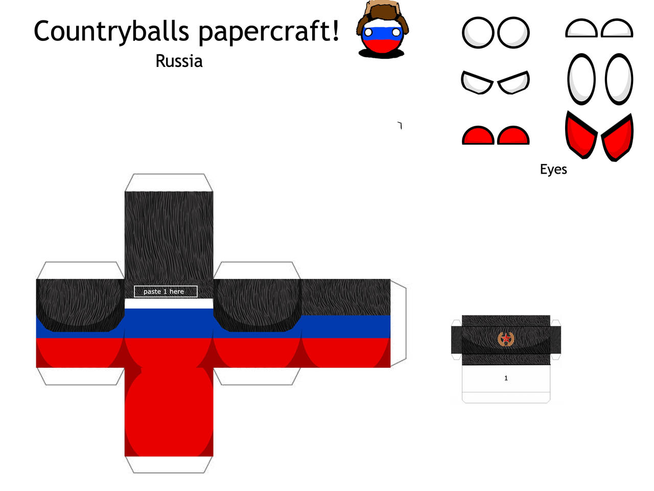 Rectangle Countryball Russia Countryball Papercraft by dogeydogger on DeviantArt