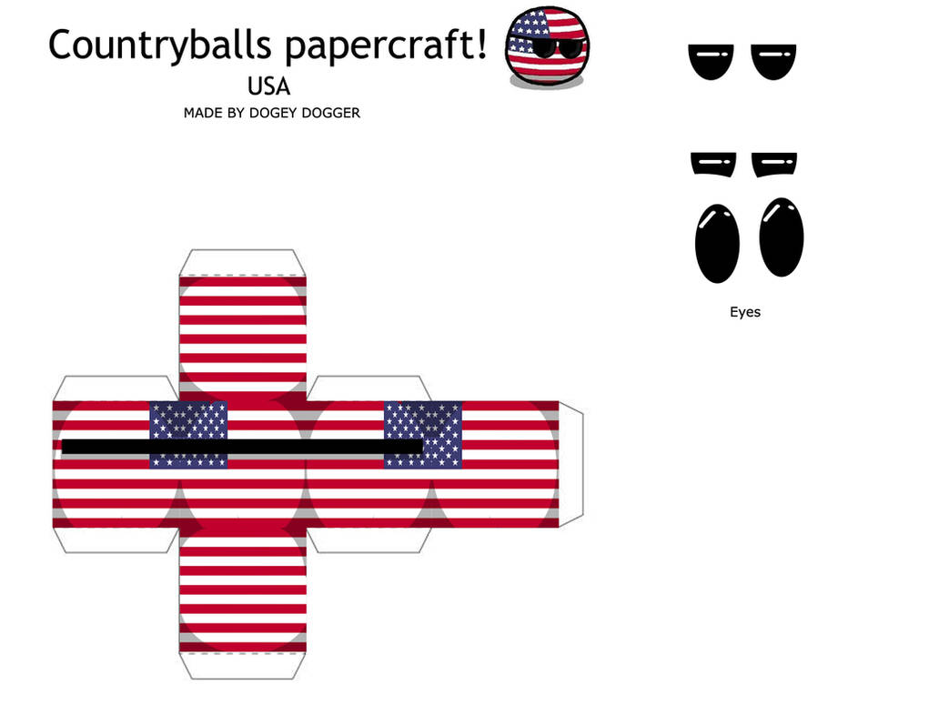 Countryballs Origami Usa Countryball Papercraft by dogeydogger on DeviantArt