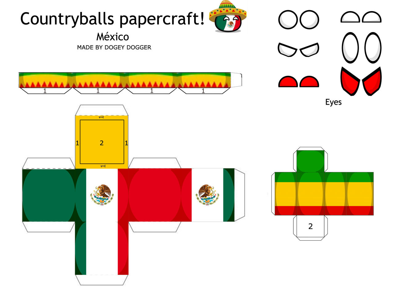 Mexico Countryballs Papercraft (Old) by dogeydogger on DeviantArt Mexico Countryballs Papercraft (Old) by dogeydogger on DeviantArt