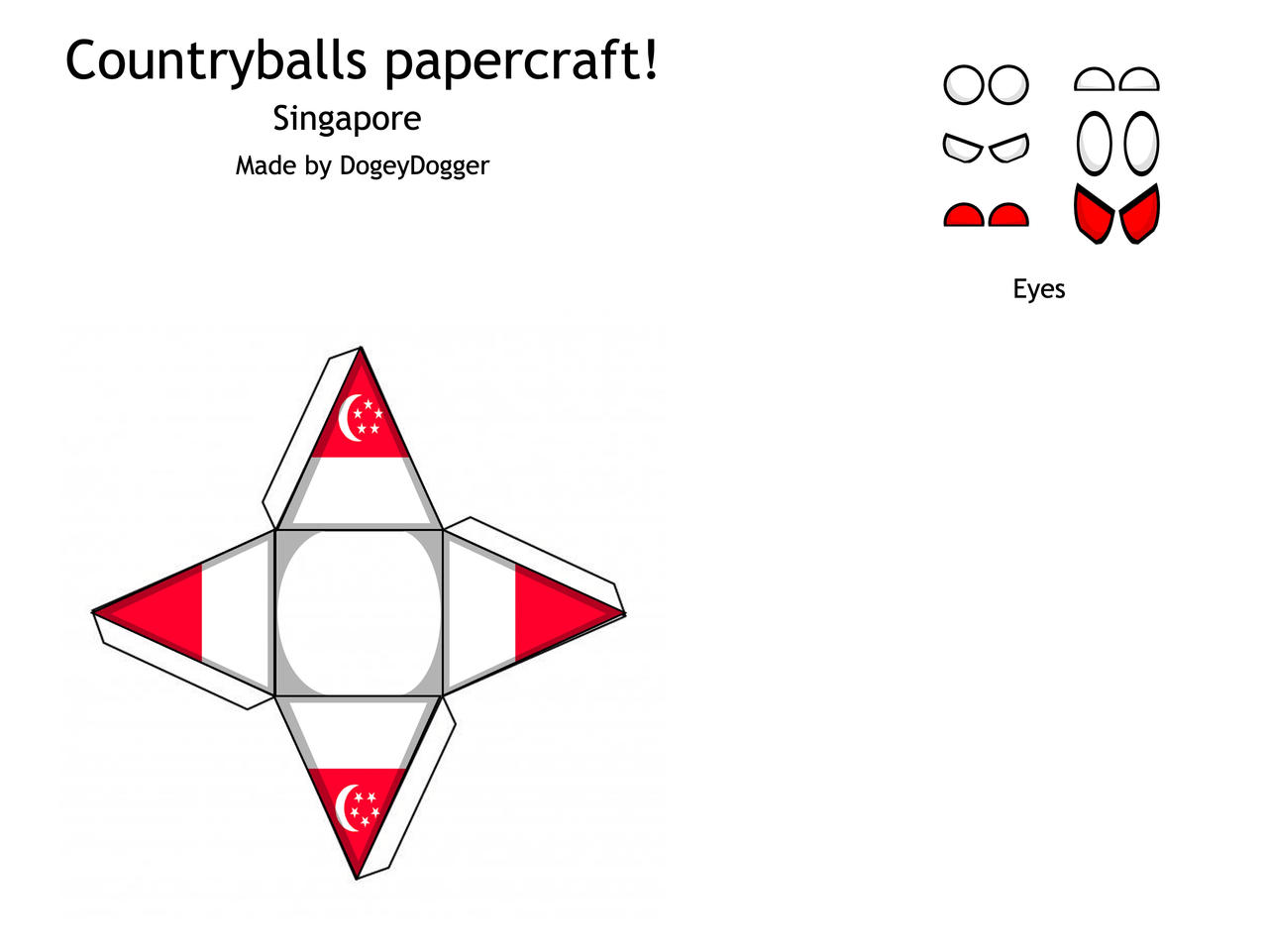 Countryballs Paper Tutorial Singapore Countryballs Papercraft by dogeydogger on DeviantArt