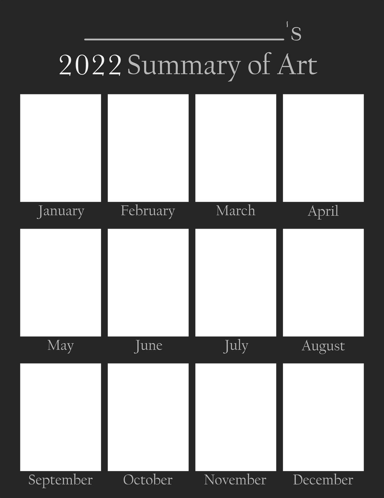 2022 Summary of Art meme template by ElectricMorningstar on DeviantArt