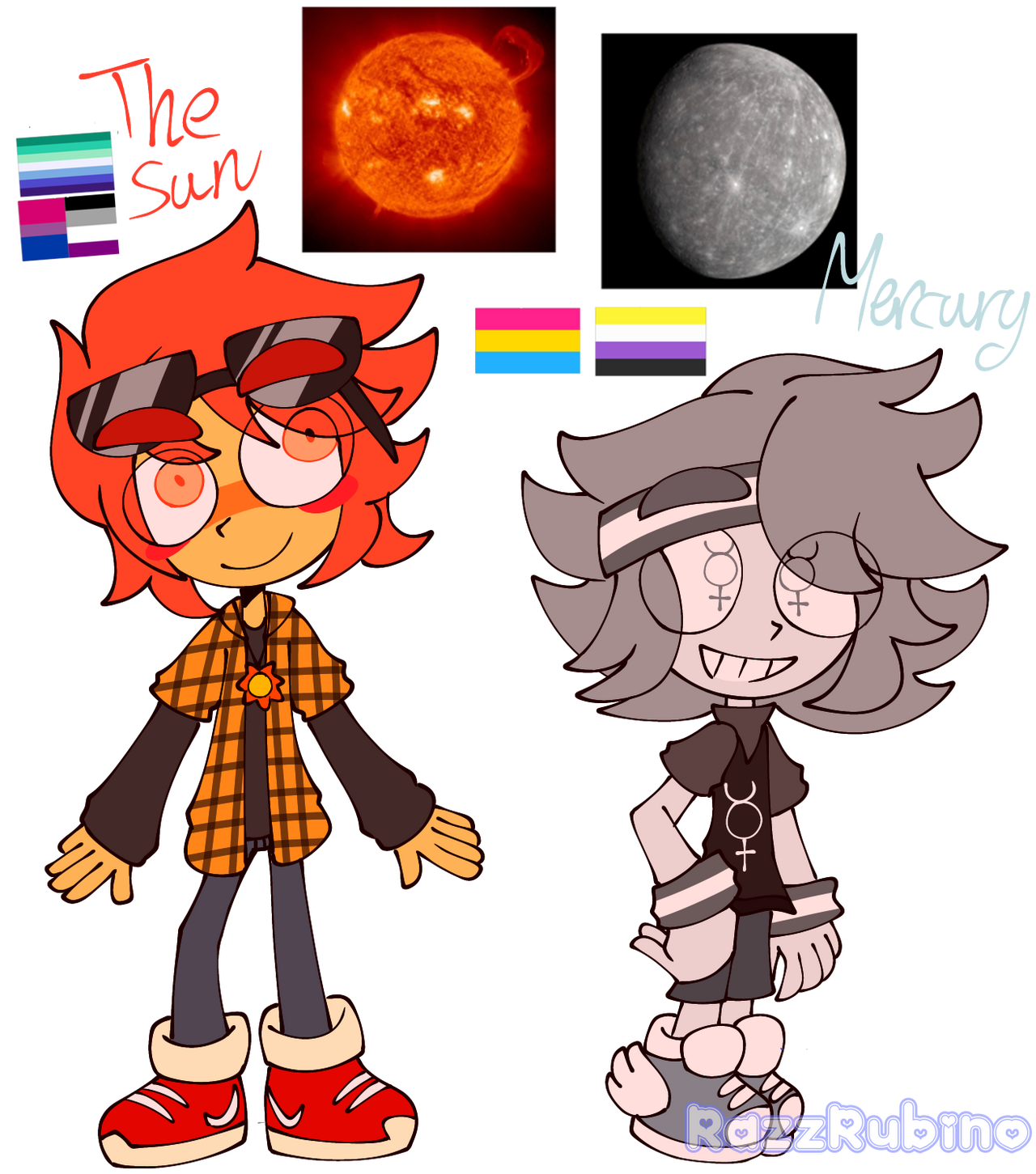 Humanized Planets: Sun and Mercury by ElectricMorningstar on DeviantArt