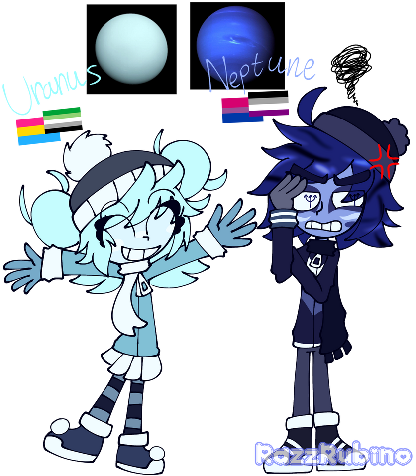Humanized Planets: Uranus and Neptune by ElectricMorningstar on DeviantArt
