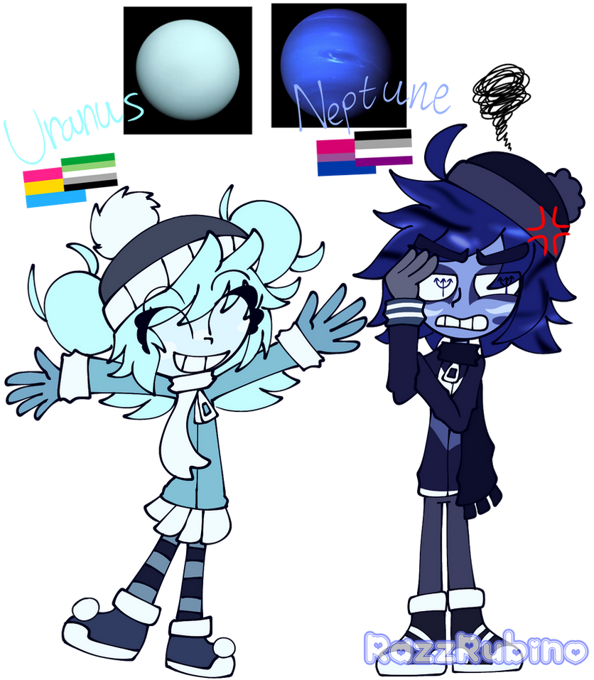 Humanized Planets: Uranus and Neptune by RazzRubino on DeviantArt