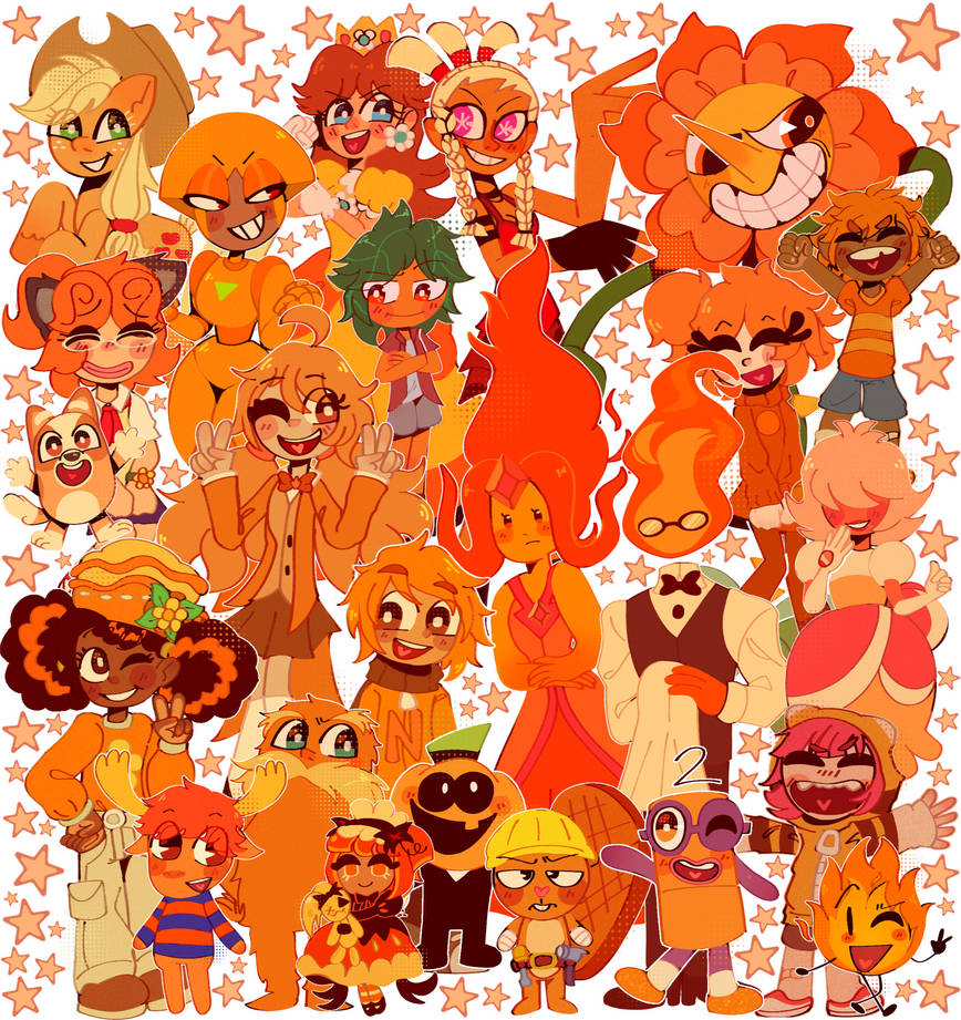 wow so many orange characters by RazzRubino on DeviantArt