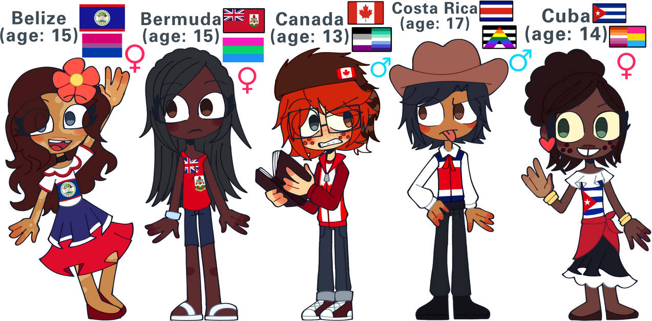 Humanized North American Countries Part 2 by RazzRubino on DeviantArt