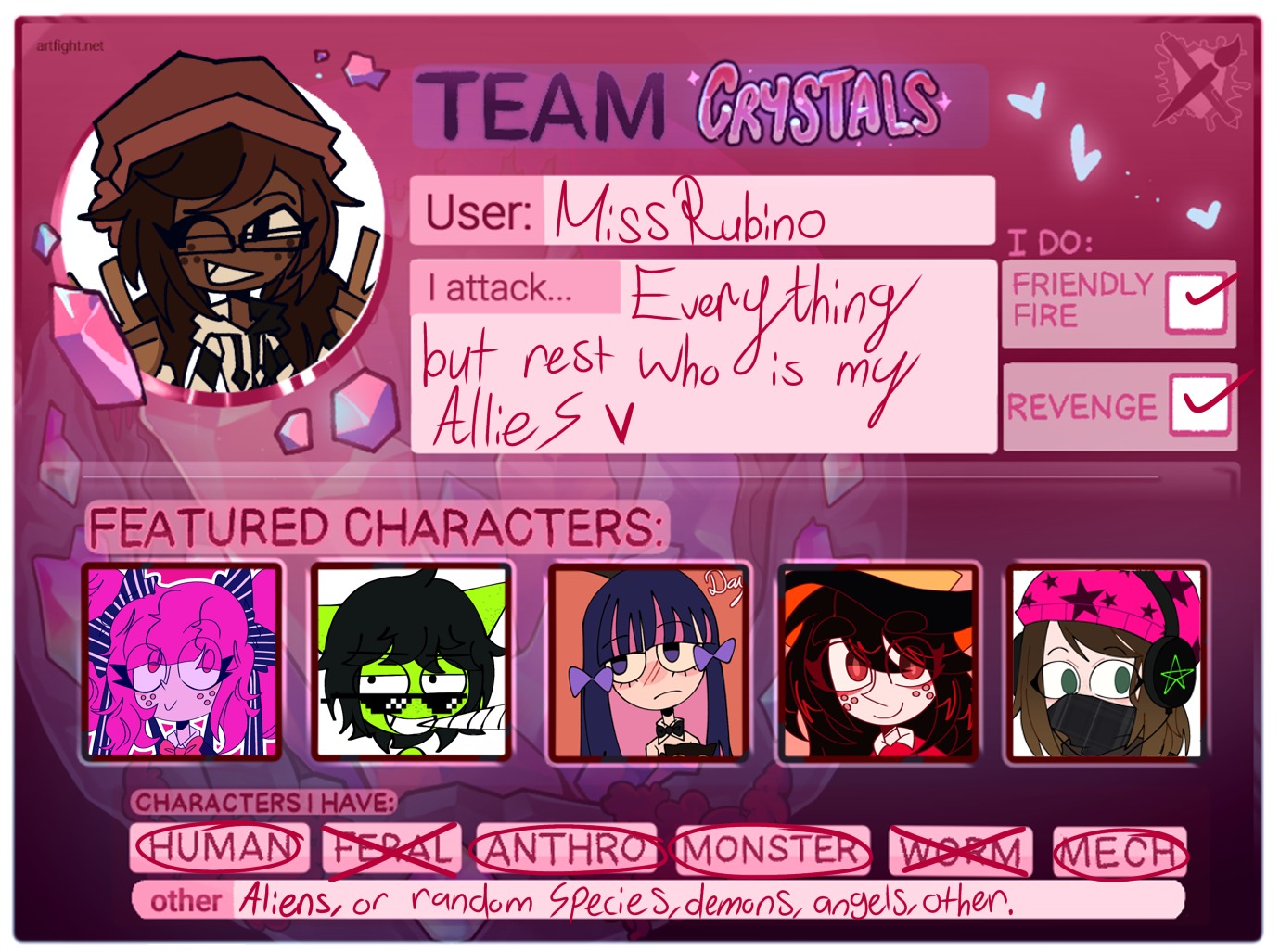 RazzRubino ArtFight Team Crystals Card 2025 by RazzRubino on DeviantArt