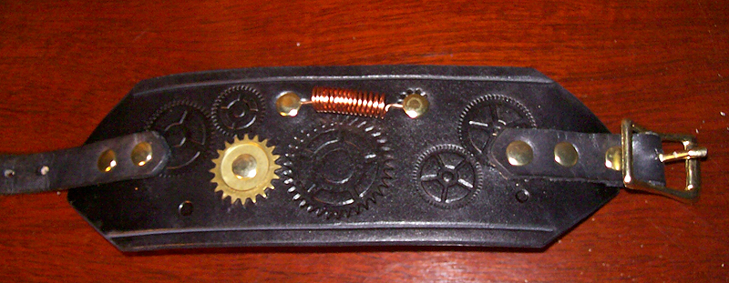 Black Steampunk Wristband 16