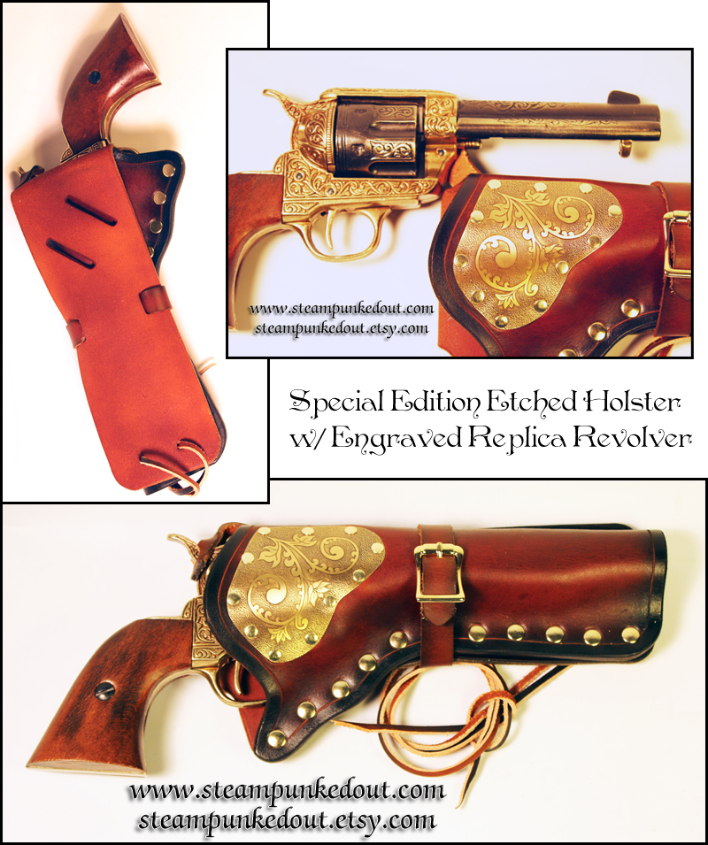 Holster w/ Etched Brass - Replica Engrave Revolver