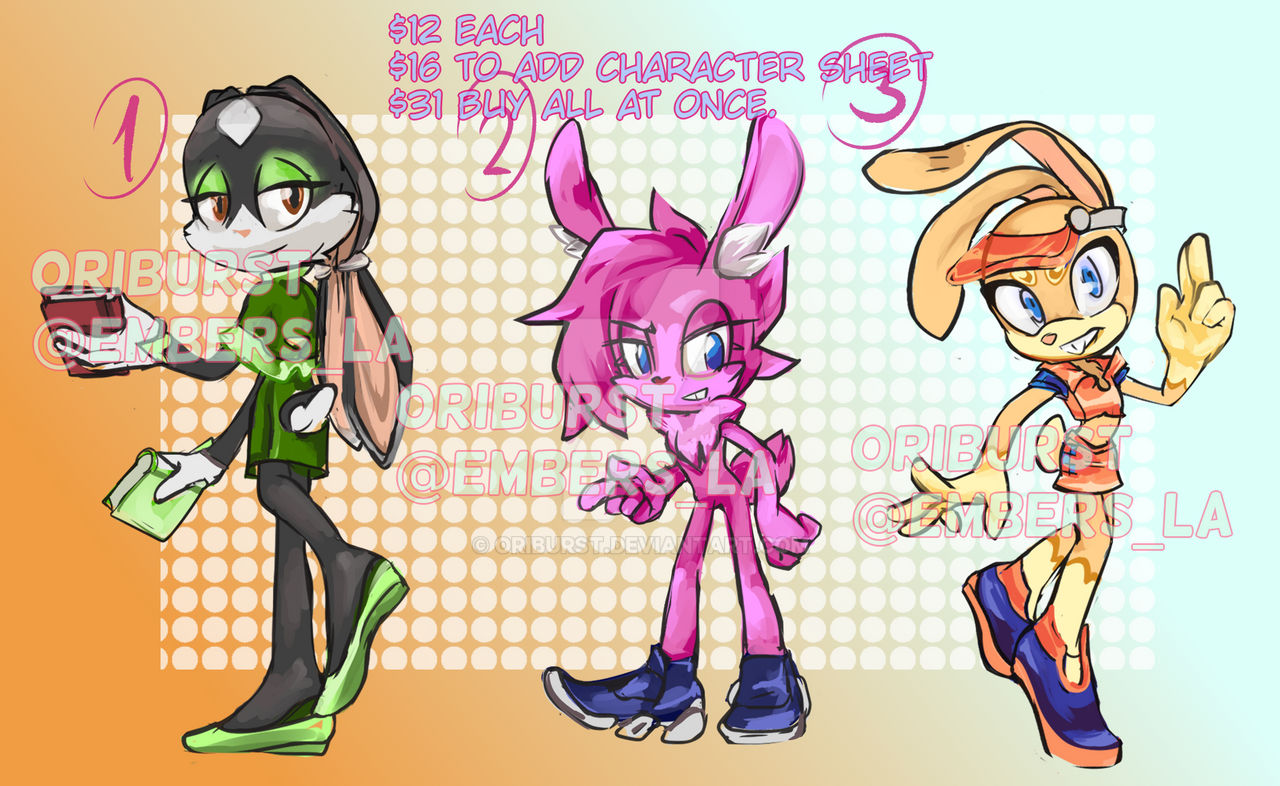SONIC ADOPTABLES Rabbits-. OPEN n.1 sold by OriBurst on DeviantArt