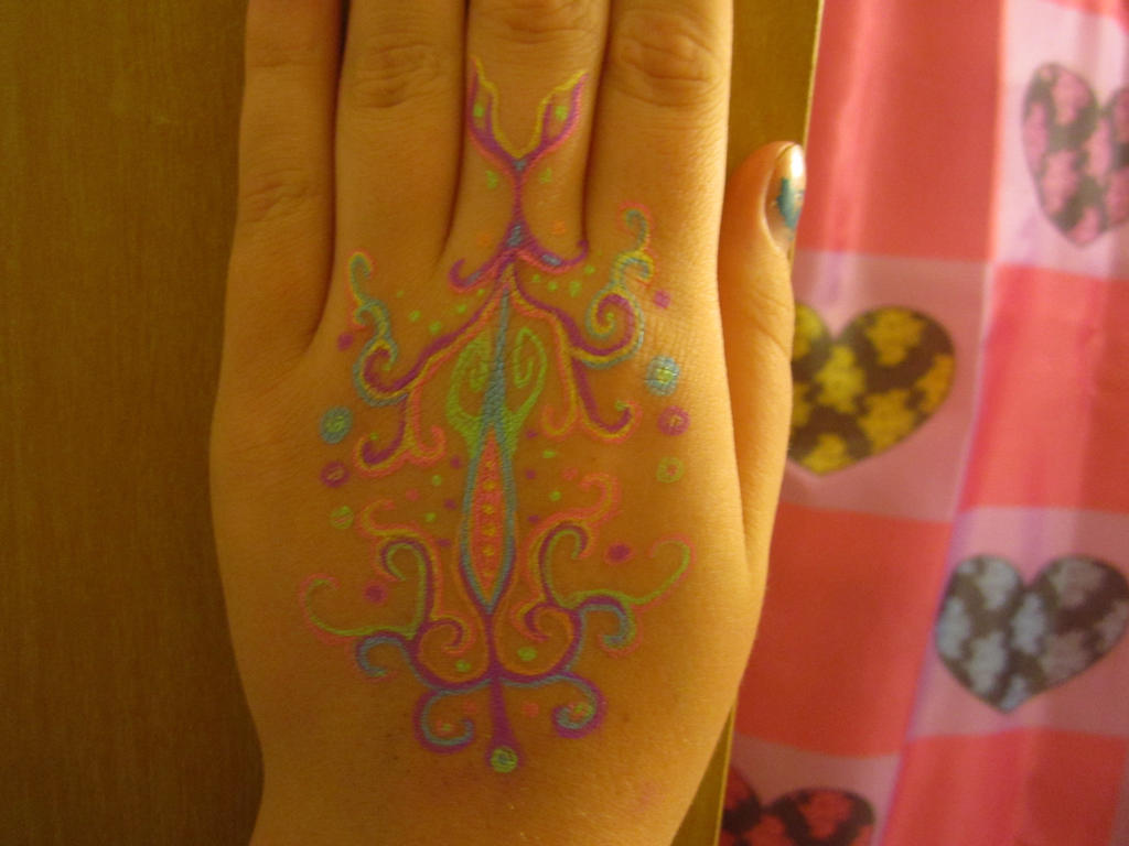 Neon Gel Pen Tattoo