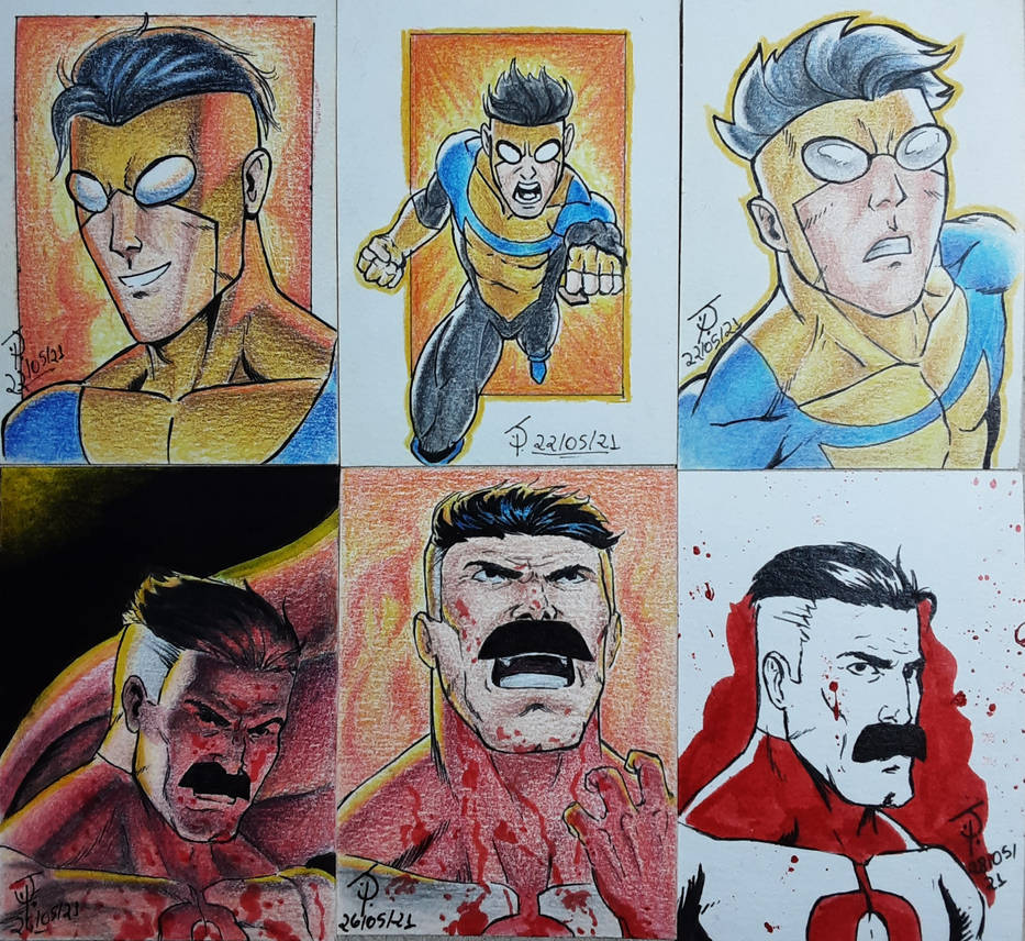 Inalienable Drawings Invinvible sketch cards by PolidoroArt on DeviantArt